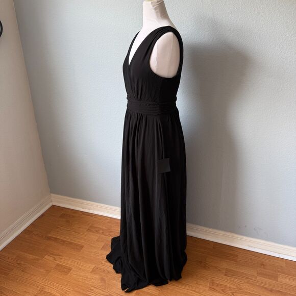 Lulus Thoughts of Hue Black Surplice Maxi Dress Size Medium - Picture 8 of 14